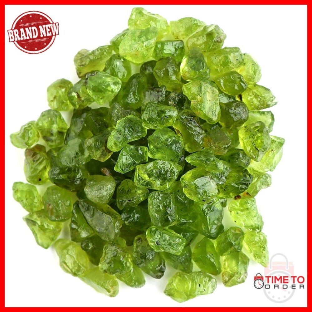 100 Carats Natural Raw Peridot Gemstones, Rough Crystals for Jewelry Making